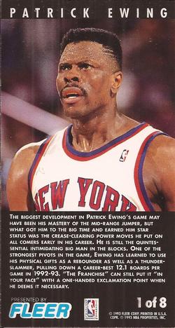 1993-94 Jam Session - Slam Dunk Heroes #1 Patrick Ewing Back