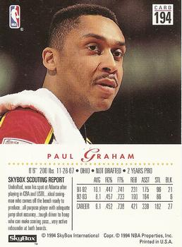 1993-94 SkyBox Premium #194 Paul Graham Back
