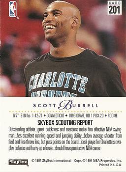 1993-94 SkyBox Premium #201 Scott Burrell Back