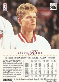 1993-94 SkyBox Premium #206 Steve Kerr Back