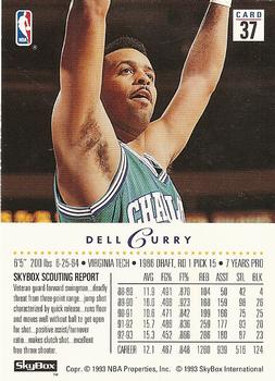 1993-94 SkyBox Premium #37 Dell Curry Back