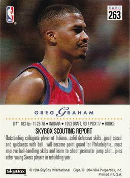1993-94 SkyBox Premium #263 Greg Graham Back