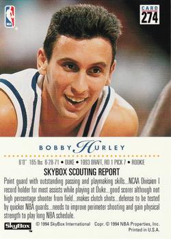 1993-94 SkyBox Premium #274 Bobby Hurley Back