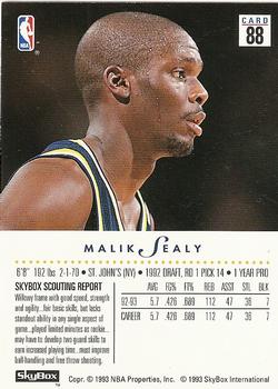 1993-94 SkyBox Premium #88 Malik Sealy Back