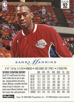 1993-94 SkyBox Premium #92 Danny Manning Back
