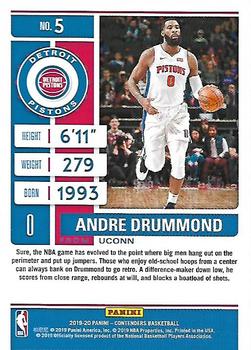 2019-20 Panini Contenders #5 Andre Drummond Back