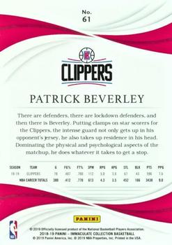 2018-19 Panini Immaculate Collection - Gold #61 Patrick Beverley Back