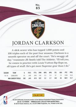 2018-19 Panini Immaculate Collection - Gold #83 Jordan Clarkson Back