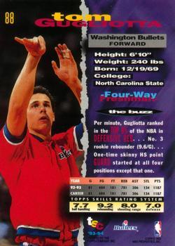 1993-94 Stadium Club - First Day Issue #88 Tom Gugliotta Back