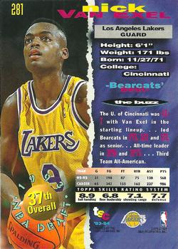 1993-94 Stadium Club - First Day Issue #281 Nick Van Exel Back