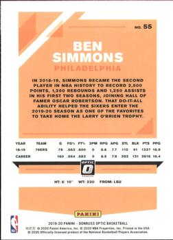 2019-20 Donruss Optic #55 Ben Simmons Back