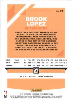 2019-20 Donruss Optic #91 Brook Lopez Back