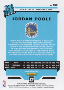 2019-20 Donruss Optic #169 Jordan Poole Back
