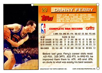 1993-94 Topps #29 Danny Ferry Back