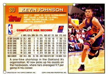 1993-94 Topps #30 Kevin Johnson Back