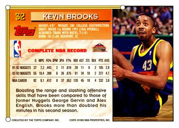 1993-94 Topps #32 Kevin Brooks Back