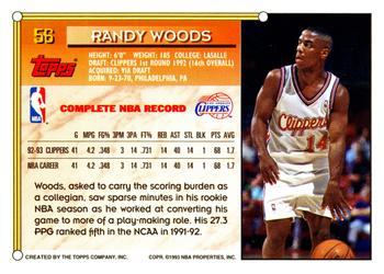 1993-94 Topps #56 Randy Woods Back