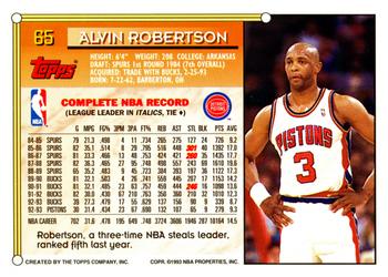 1993-94 Topps #65 Alvin Robertson Back