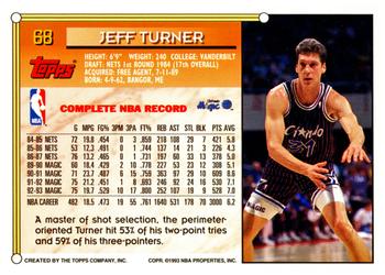 1993-94 Topps #68 Jeff Turner Back