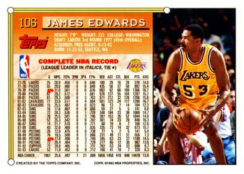 1993-94 Topps #106 James Edwards Back