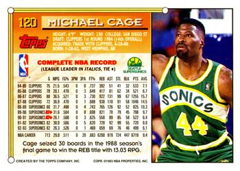 1993-94 Topps #120 Michael Cage Back