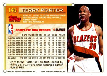 1993-94 Topps #145 Terry Porter Back