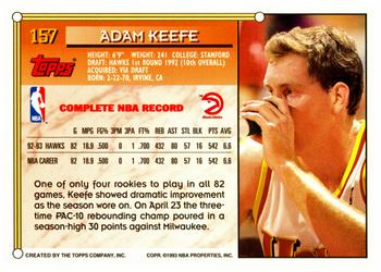 1993-94 Topps #157 Adam Keefe Back