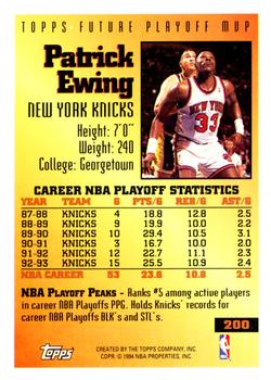 1993-94 Topps #200 Patrick Ewing Back
