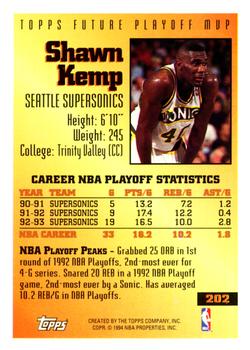 1993-94 Topps #202 Shawn Kemp Back