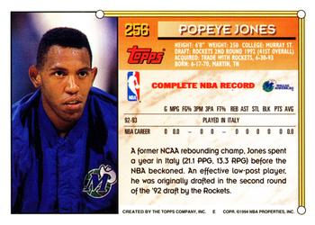 1993-94 Topps #256 Popeye Jones Back