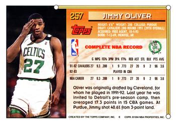1993-94 Topps #257 Jimmy Oliver Back