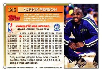 1993-94 Topps #345 Chuck Person Back