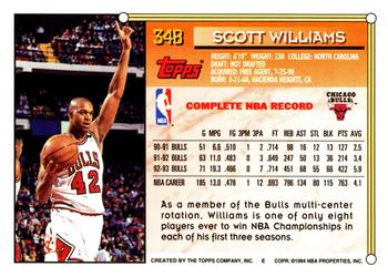 1993-94 Topps #348 Scott Williams Back