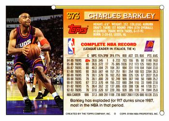 1993-94 Topps #373 Charles Barkley Back