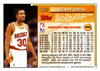 1993-94 Topps #382 Kenny Smith Back