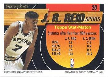 1993-94 Topps - Black Gold #20 J.R. Reid Back