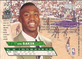 1993-94 Ultra #106 Vin Baker Back