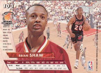 1993-94 Ultra #103 Brian Shaw Back