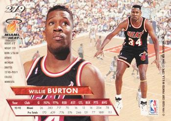 1993-94 Ultra #279 Willie Burton Back