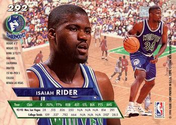 1993-94 Ultra #292 Isaiah Rider Back