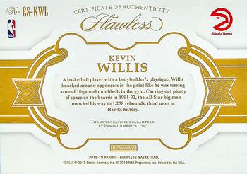 2018-19 Panini Flawless - Flawless Excellence Signatures Ruby #ES-KWL Kevin Willis Back