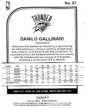 2019-20 Hoops - Blue #81 Danilo Gallinari Back