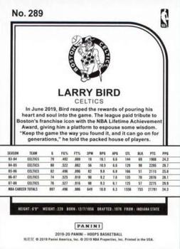 2019-20 Hoops - Blue #289 Larry Bird Back
