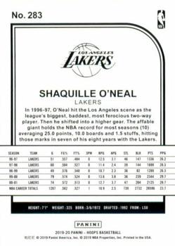 2019-20 Hoops Winter - Purple #283 Shaquille O'Neal Back