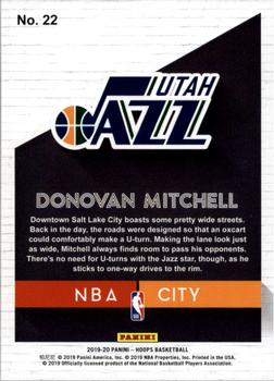2019-20 Hoops - NBA City #22 Donovan Mitchell Back