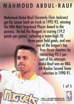 1993-94 Ultra - NBA Award Winners #1 Mahmoud Abdul-Rauf Back