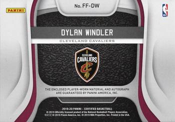 2019-20 Panini Certified - Freshman Fabric Signatures Red #FF-DW Dylan Windler Back