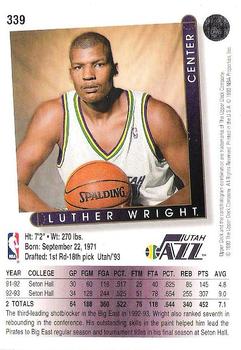 1993-94 Upper Deck #339 Luther Wright Back