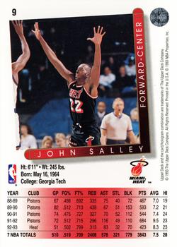1993-94 Upper Deck #9 John Salley Back