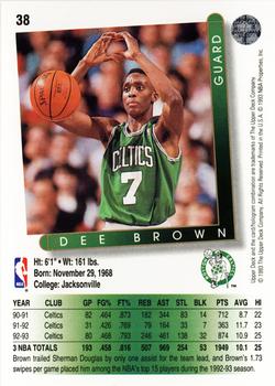1993-94 Upper Deck #38 Dee Brown Back